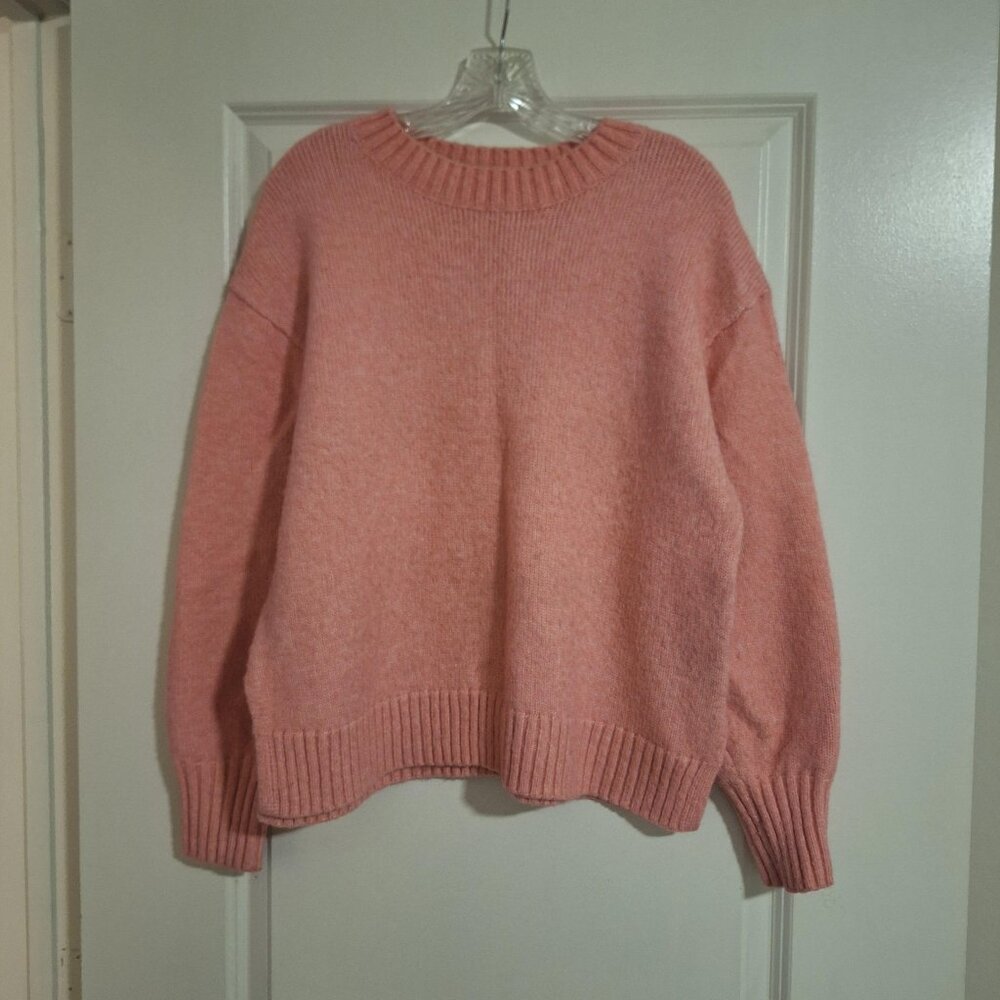 H&M Cozy Bright Pink Oversized Crew Sweater